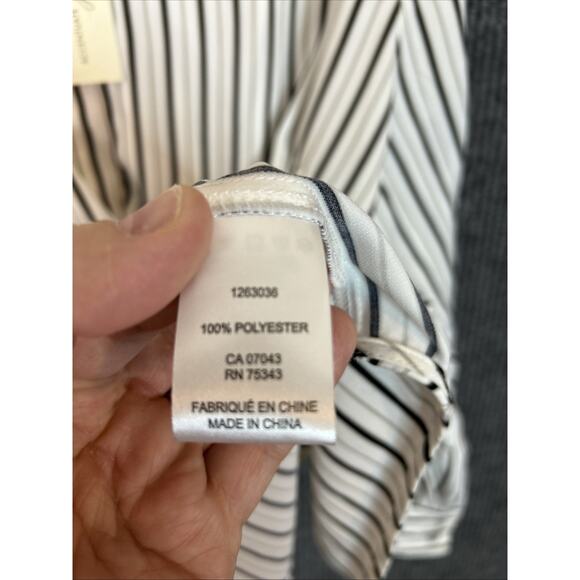 Rachel Zoe Womens Striped Button Up Blouse Size 2X Office Business Classic - Picture 6 of 9